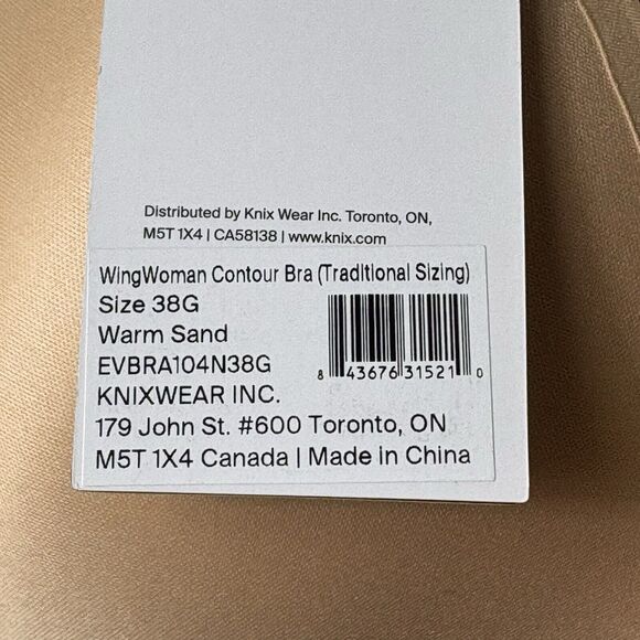 KNIX 38G WingWoman Contour Bra Wireless Warm Sand Comfort Neutral Plunge - Picture 7 of 9